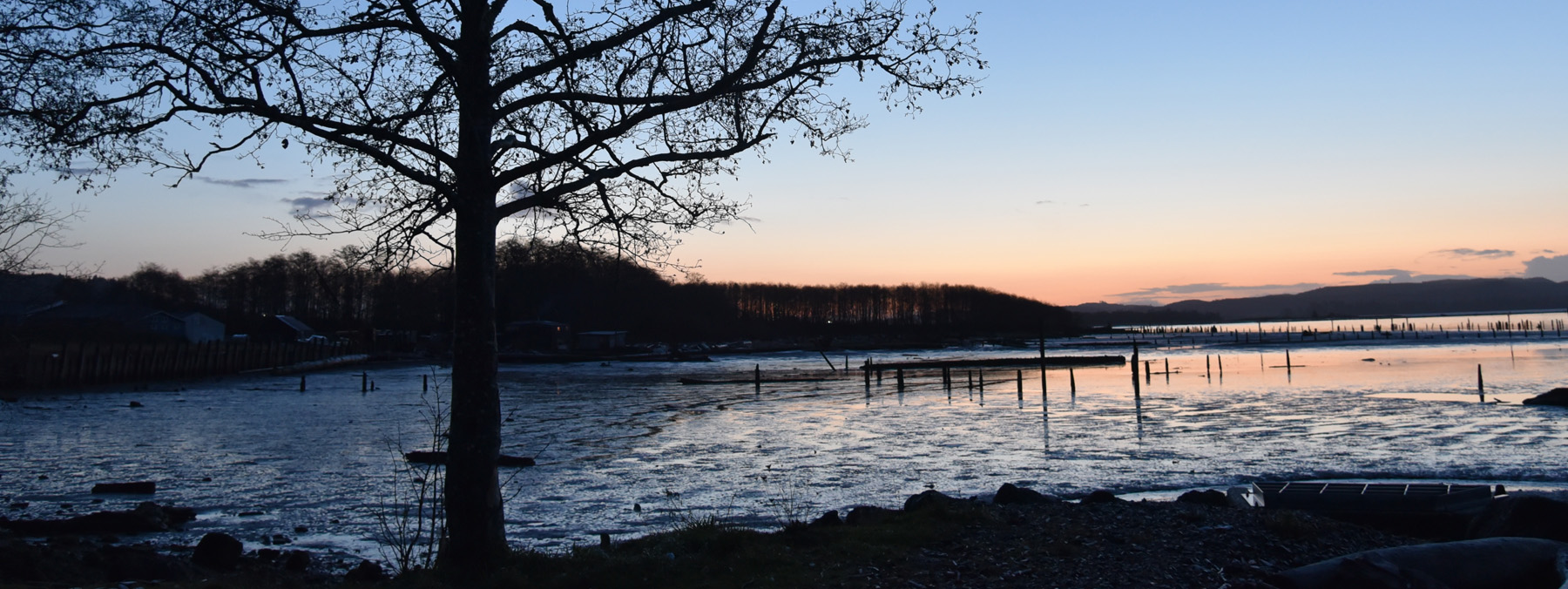 A view of the Chehalis River at sunset