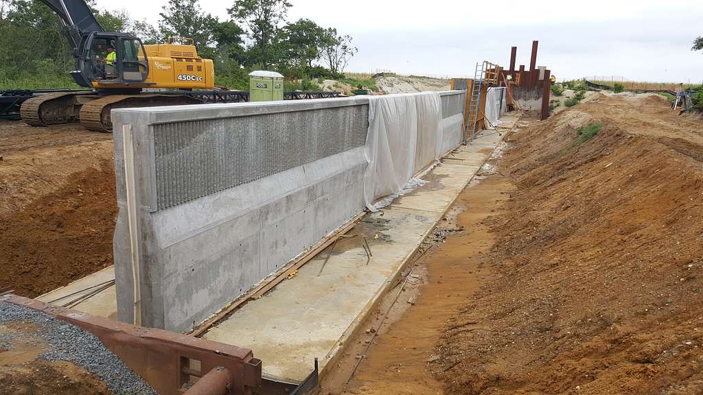 Example of a floodwall being constructed in the Chehalis Basin.